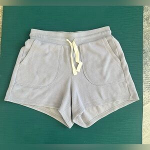Madewell MWL Textured Waffle Sweat Shorts XS Womens Purple Drawstring Pockets